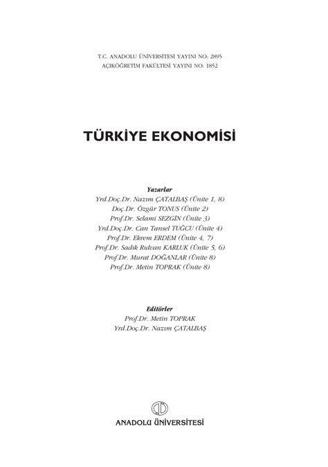aöf türkiye ekonomisi kitabı pdf